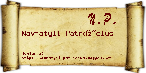 Navratyil Patrícius névjegykártya
